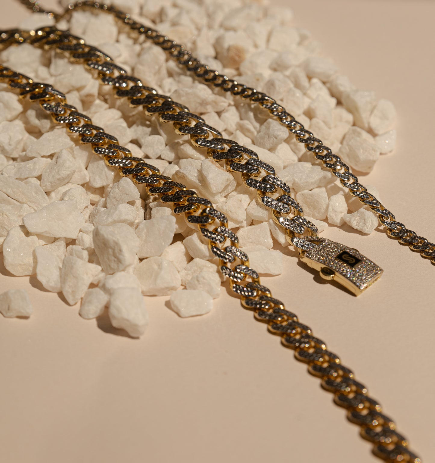 Swarovski Crystal Diamond Cut Cuban Link in 10KT Gold