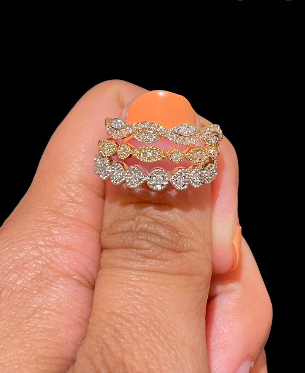 Customizable Diamond Stackable Rings in 14KT Gold - 0.10 to 3.90 CTW