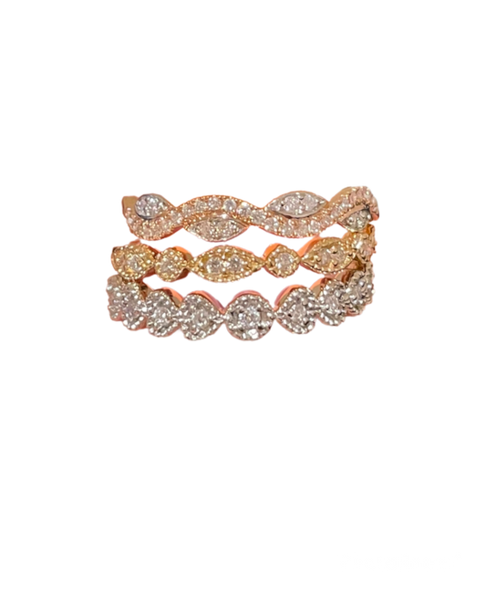 Customizable Diamond Stackable Rings in 14KT Gold - 0.10 to 3.90 CTW