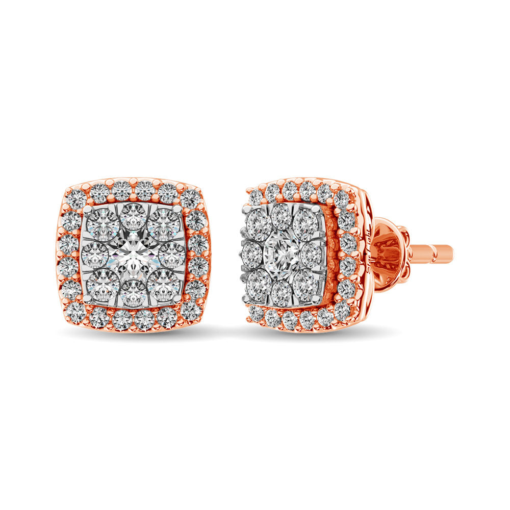 Diamond Stud Earrings - 0.75 Carats in 14KT Gold, Try at Home