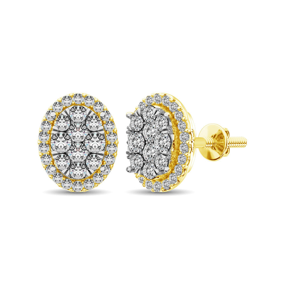Diamond Stud Earrings - 0.75 Carats in 14KT Gold, Try at Home
