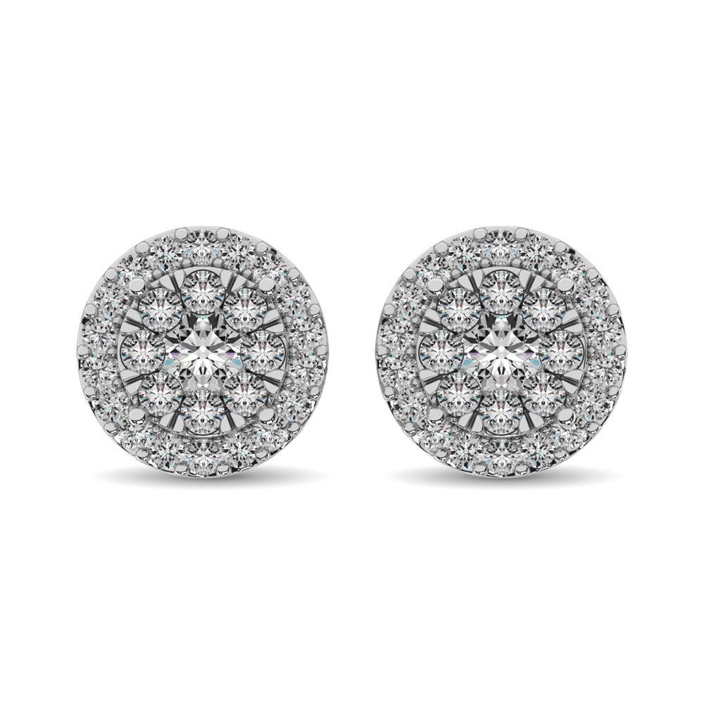 Diamond Stud Earrings - 0.75 Carats in 14KT Gold, Try at Home