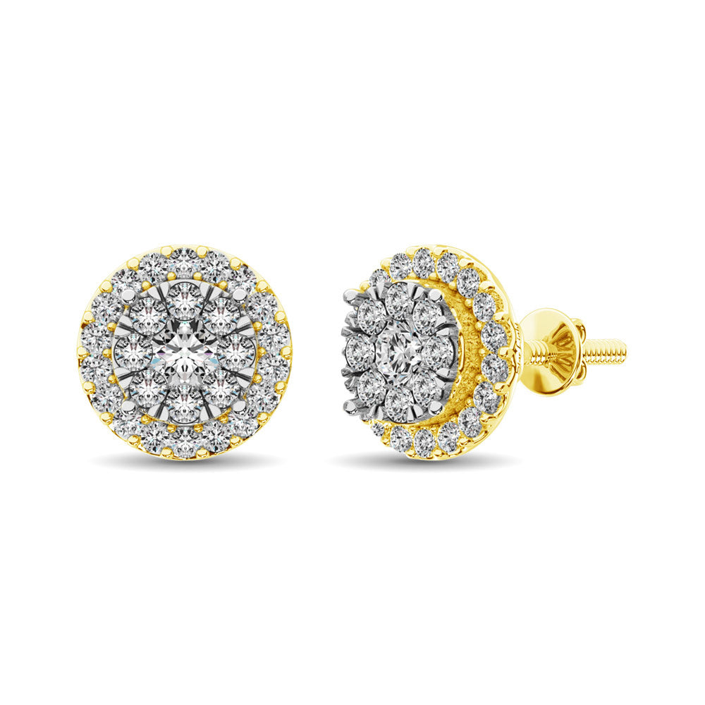 Diamond Stud Earrings - 0.75 Carats in 14KT Gold, Try at Home