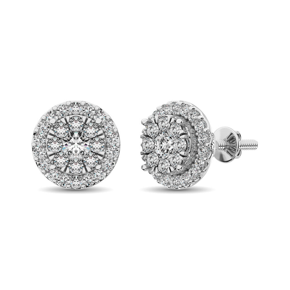 Diamond Stud Earrings - 0.75 Carats in 14KT Gold, Try at Home