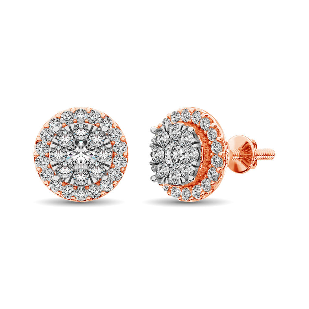 Diamond Stud Earrings - 0.75 Carats in 14KT Gold, Try at Home