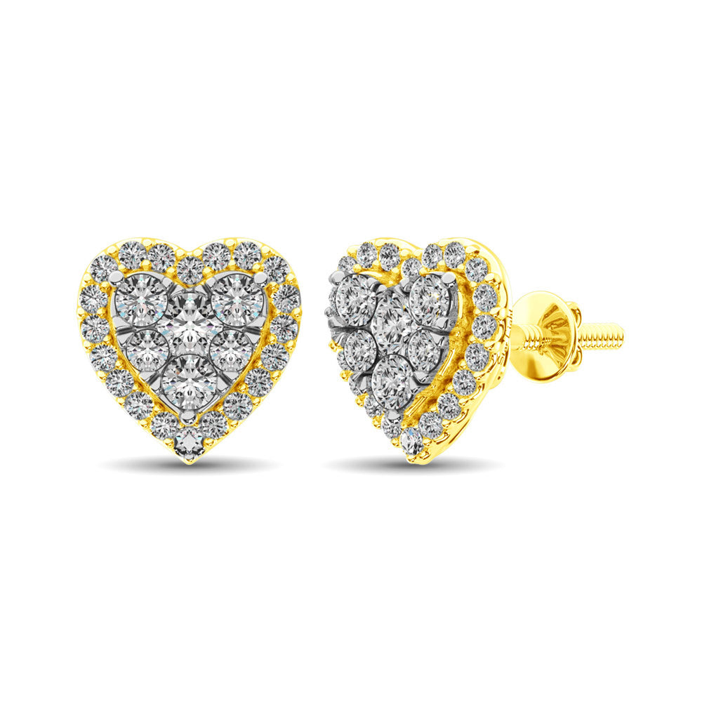 Diamond Stud Earrings - 0.75 Carats in 14KT Gold, Try at Home