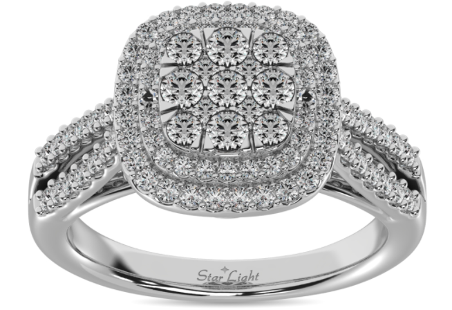 Custom Diamond Engagement Ring - 0.75 Carats in 14K White Gold