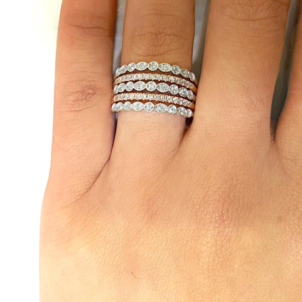 Customizable Diamond Stackable Rings in 14KT Gold - 0.10 to 3.90 CTW