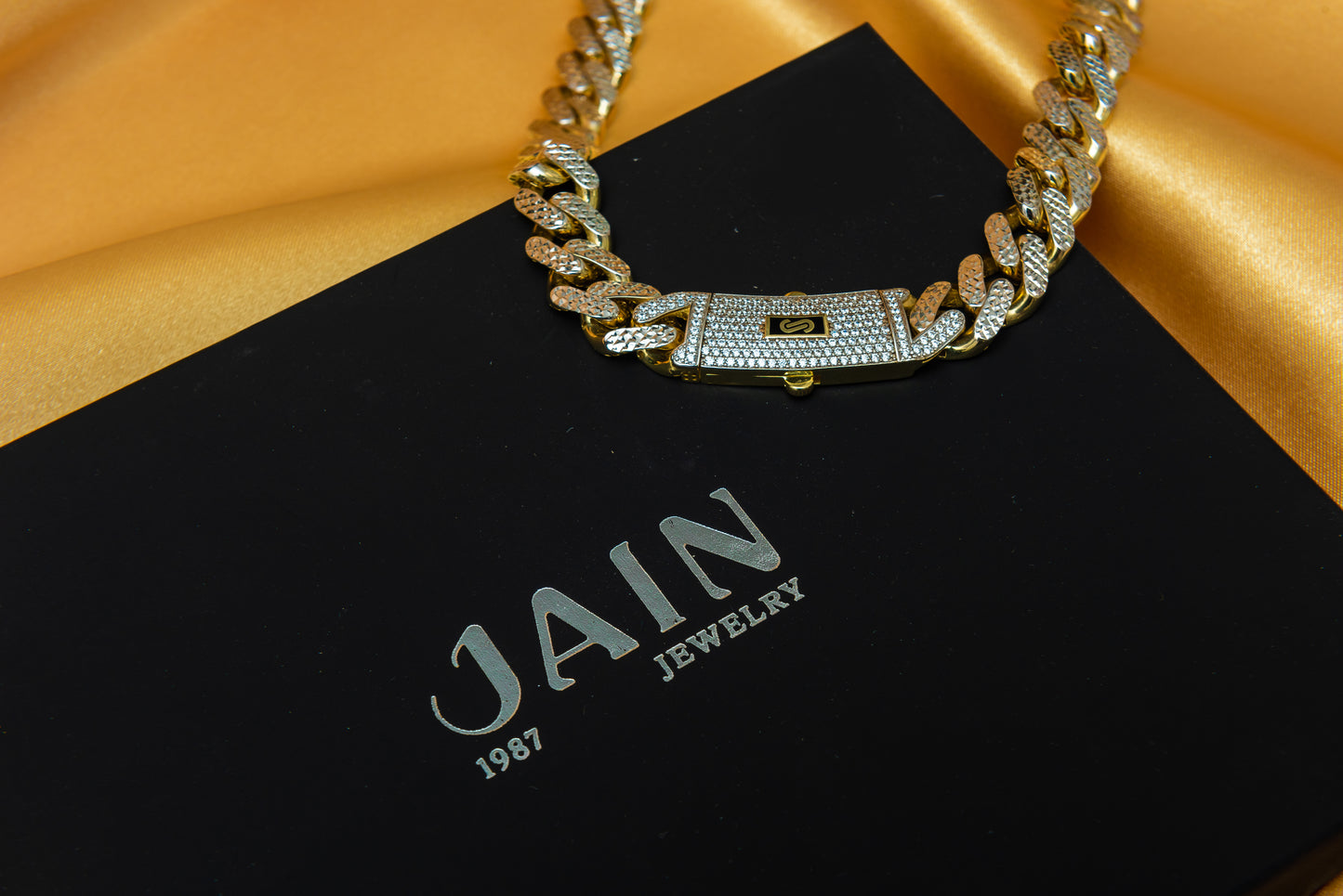 Swarovski Crystal Diamond Cut Cuban Link in 10KT Gold