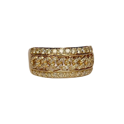 Diamond Cuban Link Cocktail Ring - 1.05 Carats in 10KT Yellow Gold
