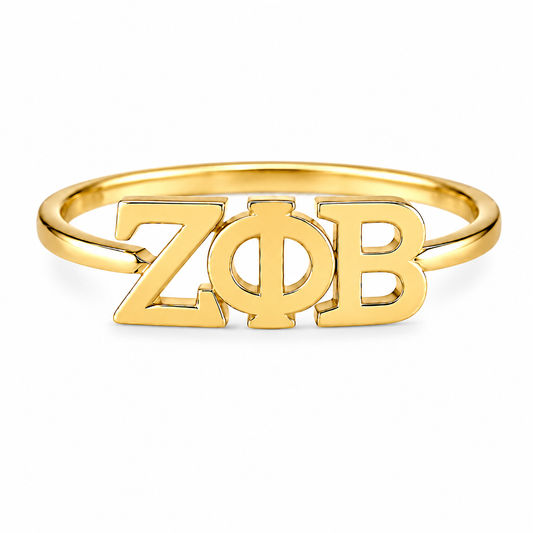 D9 ΖΦΒ Ring in Yellow/White Gold (Zeta Phi Beta Sorority, Inc)