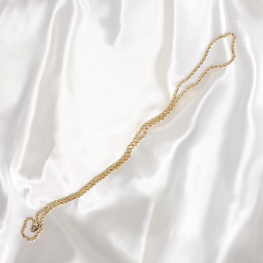 14KT Yellow Gold Rope Cut Chain - Wear as Necklace or Bracelet