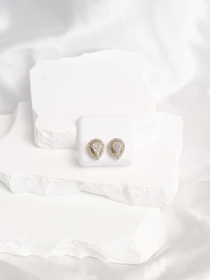 Diamond Men's Pear Stud Earrings 1.06 Carats 10KT Gold