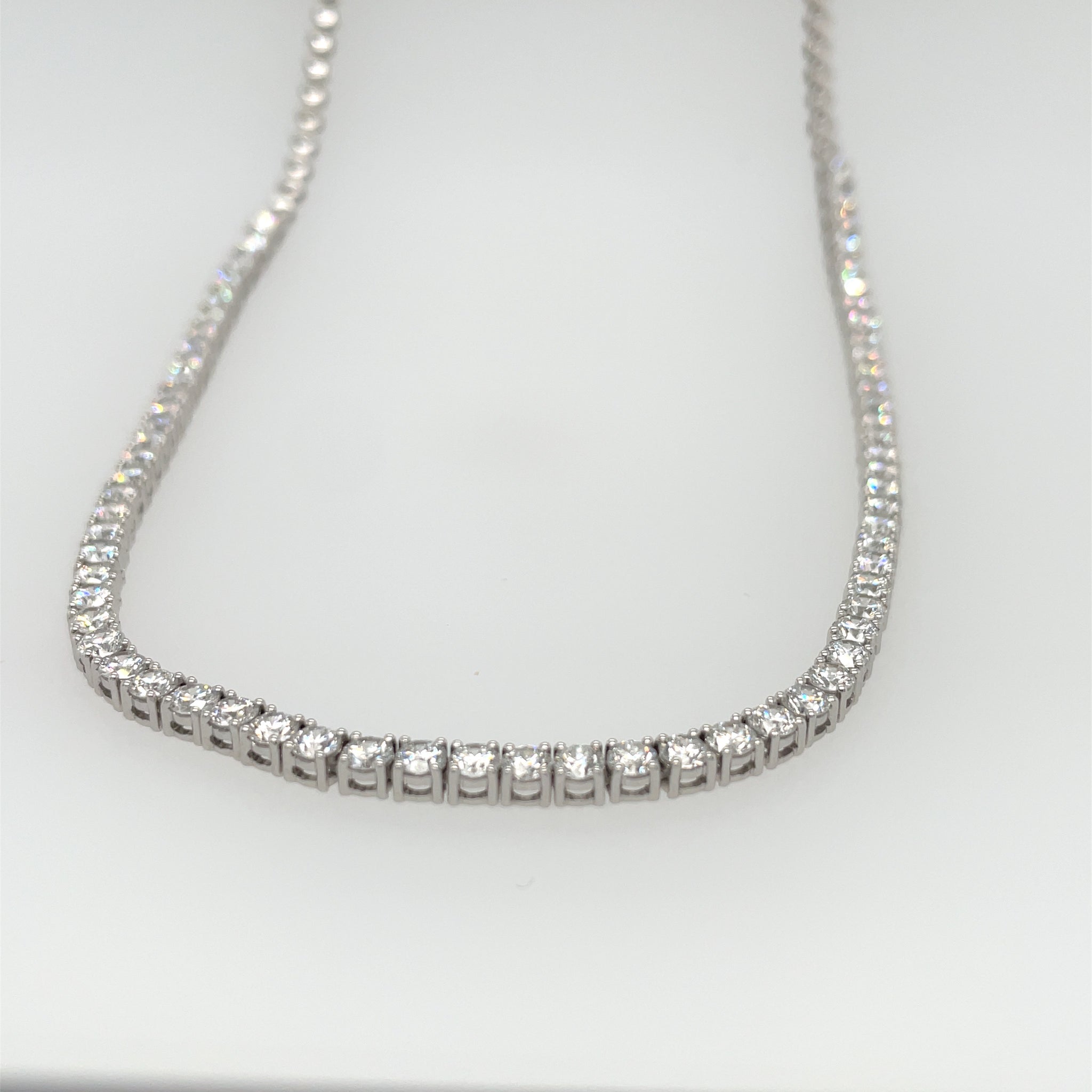 Lab Grown Diamond Tennis Necklace White Gold