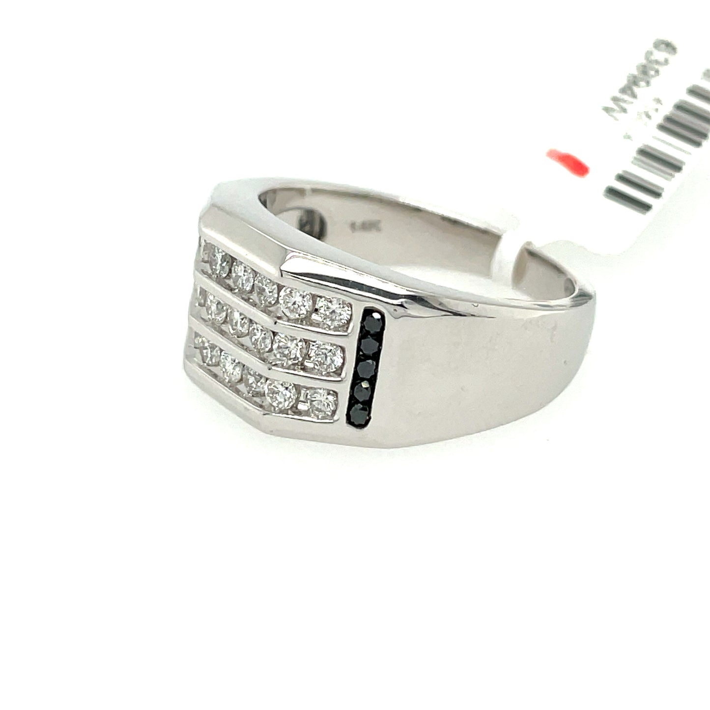 Men's Multi-Row Diamond Band - 0.50 Carats with Black Diamonds in 10KT White Gold