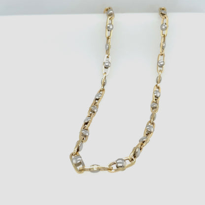 Italian 2-Tone Gold Ball and Link Chain - Perfect for Layering