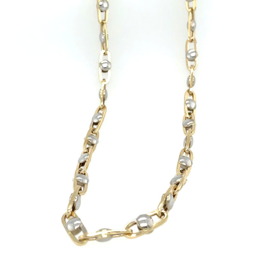 Italian 2-Tone Gold Ball and Link Chain - Perfect for Layering