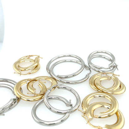 Small Size Hoop Earrings in 14KT Gold - Available in Yellow or White