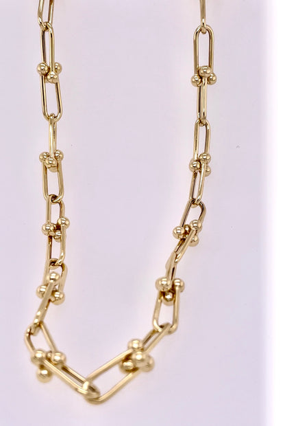 Tiffany Inspired Gold Ball and Chain Necklace