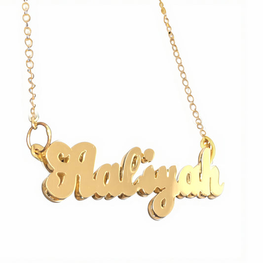 Customizable Gold Name Necklace with Matching Chain