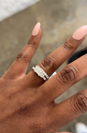 Diamond Engagement Ring with Band Princess Cut 1.50 Carat 14KT Gold