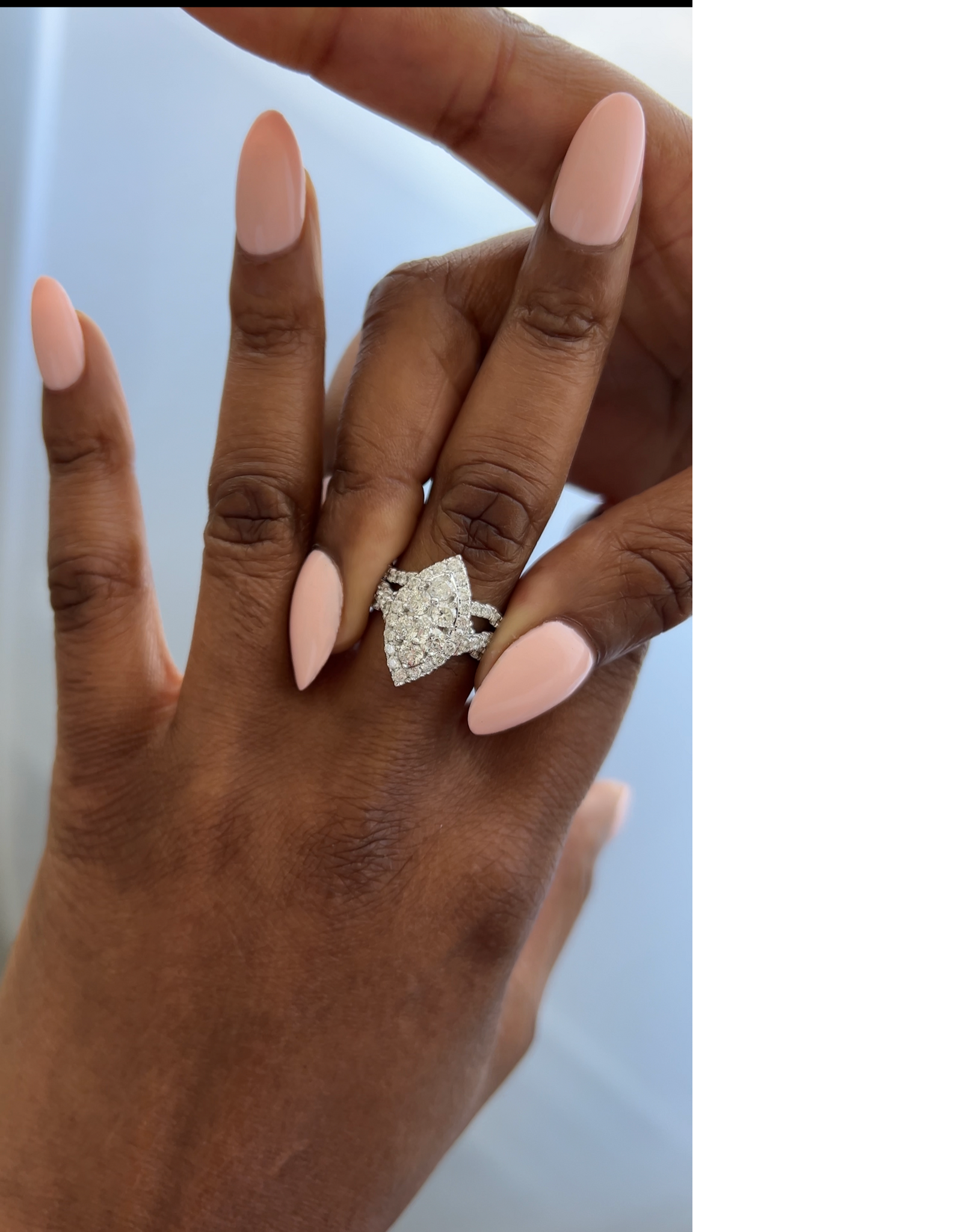 Engagement Ring Marquise Cut 1.00 Carat 14K White Gold