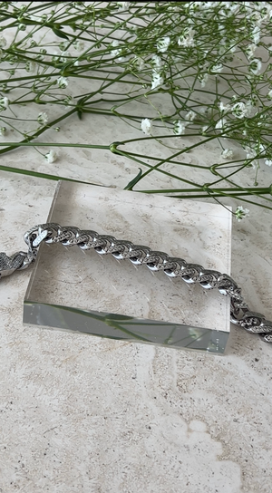 Swarovski Crystal Diamond Cut Cuban Link Bracelet, Necklace, Anklet 10KT