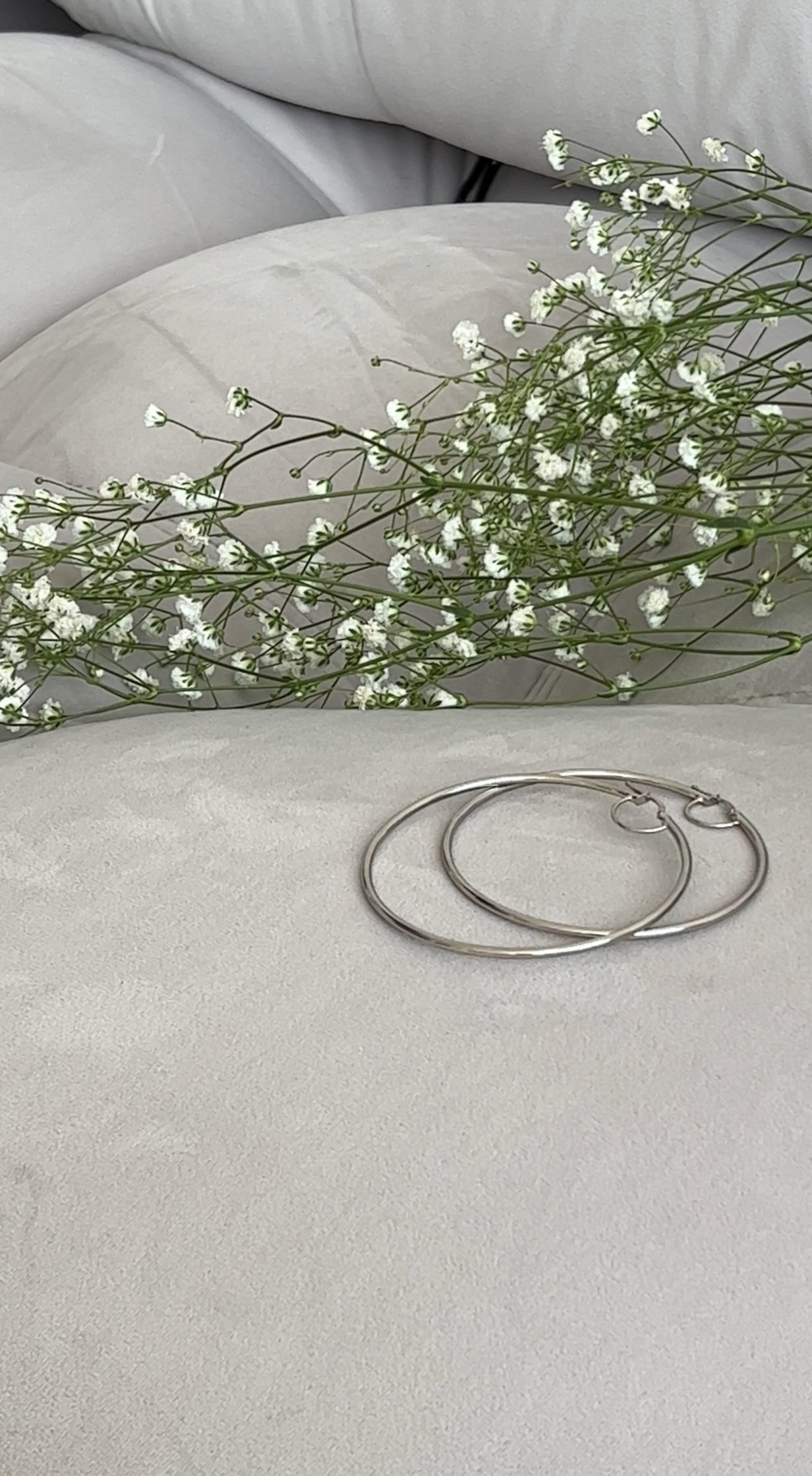 Hoop Earrings in 14KT White Gold - Available in Medium and Small Sizes