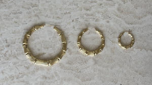 Bamboo Hoop Earrings with or without Name 10KT Gold