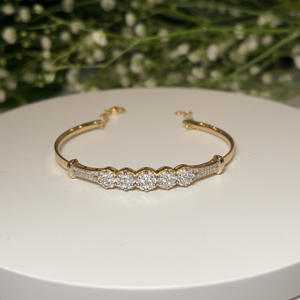 Diamond Bangle Round Cut 1.00 Carats 14KT Yellow Gold