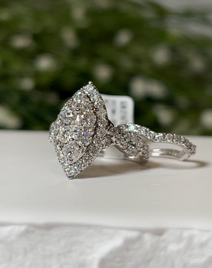 Engagement Ring Marquise Cut 1.00 Carat 14K White Gold