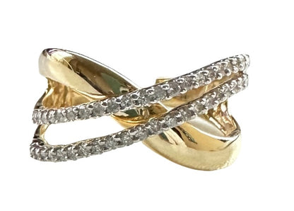 Diamond Crossover Ring in 10KT Yellow Gold - 0.40 Carats