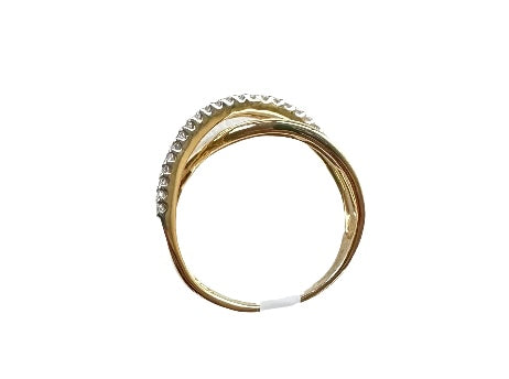 Diamond Cocktail Crossover Ring Round Cut 0.40 Carats 10KT Gold
