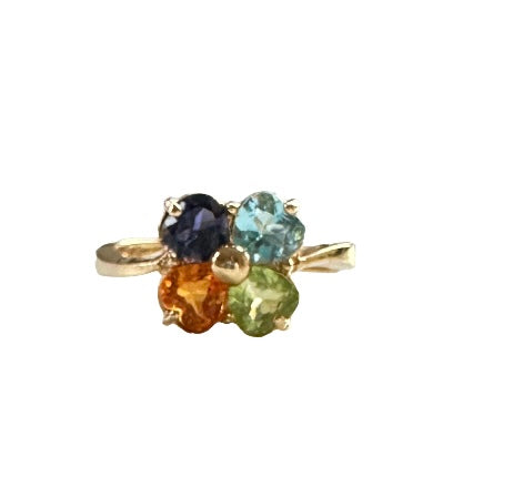 Diamond and Birthstone Mother's Ring Yellow Gold