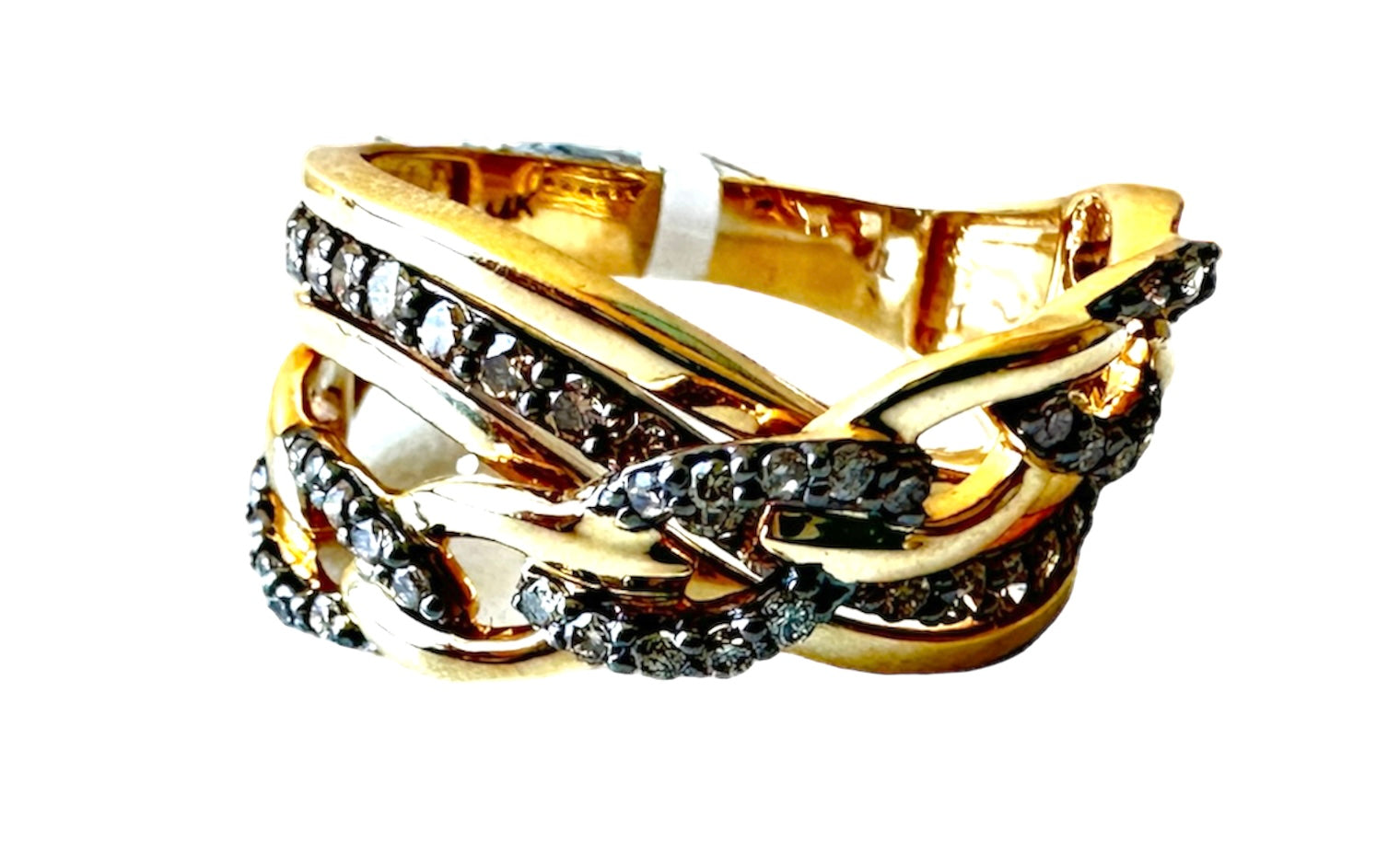Chocolate Diamonds Cocktail Ring Round Cut 0.50 Carats 14KT Yellow Gold