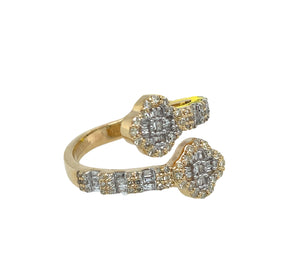 Diamond Four Leaf Cocktail Ring 0.57 Carats Yellow Gold