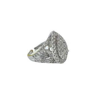 Diamond Pear Shape Engagement Ring 2.50 Carats 10KT White Gold