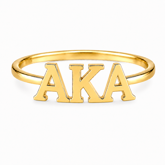 D9 AKA Ring in Yellow/White Gold (Alpha Kappa Alpha Sorority, Inc.)