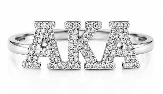 D9 AKA Diamond Ring in Yellow/White Gold ( Alpha Kappa Alpha Sorority, Inc)