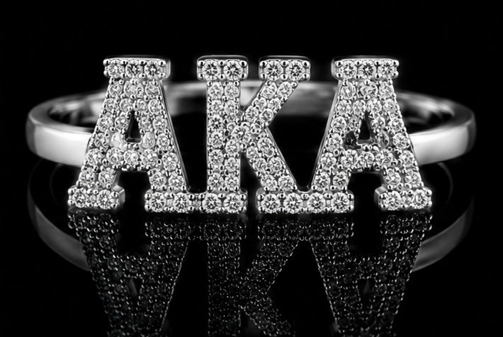D9 AKA Diamond Ring in Yellow/White Gold ( Alpha Kappa Alpha Sorority, Inc)
