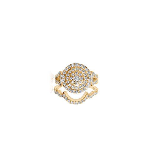 Diamond Infinity Double Halo Bridal Ring in 14KT Yellow Gold - 1.00 Carat