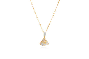 Diamond Pyramid with AnkhPendant Round Cut 0.50 Carats 14KT Gold