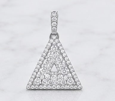 D9 ΔΣΘ Diamond Pyramid Gucci Style Pendant in Yellow/White Gold (Delta Sigma Theta Sorority, Inc)
