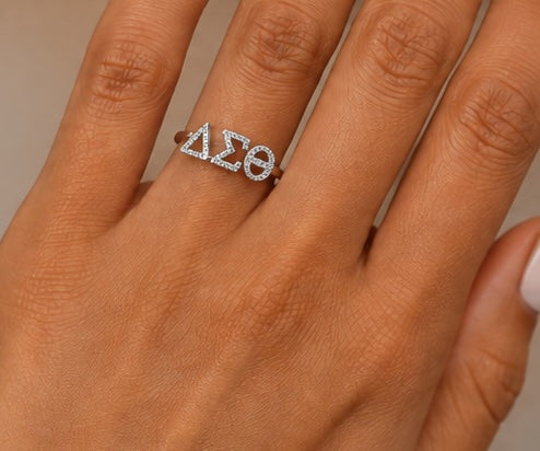 D9 ΔΣΘ Diamond Ring in Yellow/White Gold (Delta Sigma Theta Sorority, Inc)