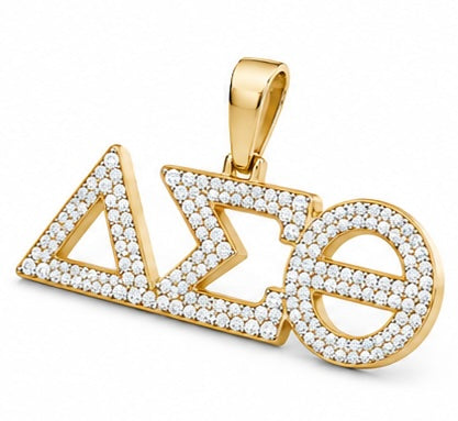 D9 ΔΣΘ Diamond Pendant in Yellow/White Gold (Delta Sigma Theta Sorority, Inc.) (Copy)