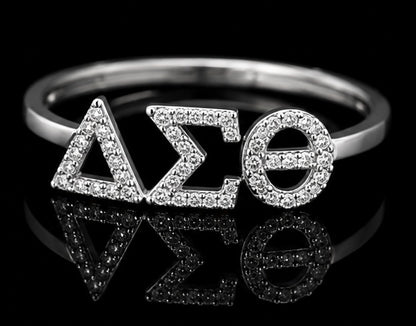 D9 ΔΣΘ Diamond Ring in Yellow/White Gold (Delta Sigma Theta Sorority, Inc)