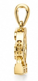 D9 ΩΨΦ Diamond Omega Bolt Pendant in Yellow/White Gold (Omega Psi Phi Frat, Inc)