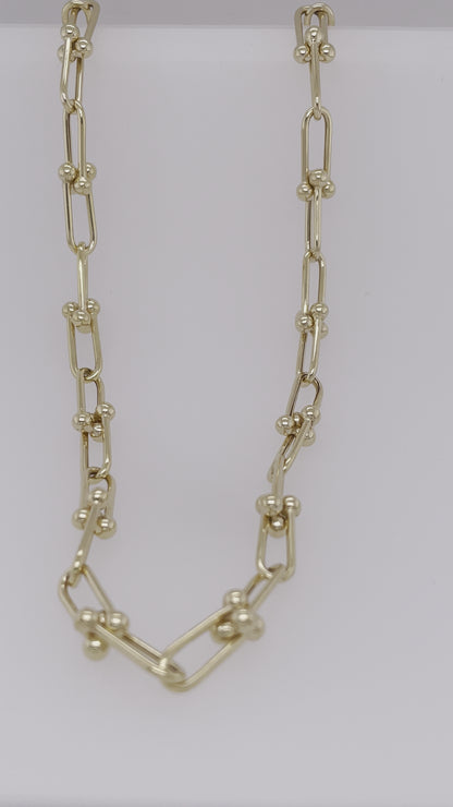 Tiffany Inspired Gold Ball and Chain Necklace
