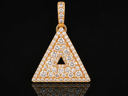 D9 ΔΣΘ Diamond Pyramid Gucci Style Pendant in Yellow/White Gold (Delta Sigma Theta Sorority, Inc)