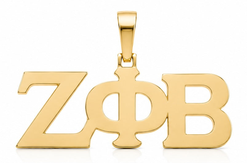 D9 ΖΦΒ Pendant in Yellow/White Gold (Zeta Phi Beta Sorority, Inc)